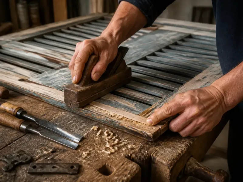Artisan réparant un appareil confié par un client sur son établi